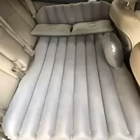敬平通用车载充气床垫植绒PVC轿车/SUV/面包车后排座汽车旅行多用床垫 灰色直纹护头植绒PVC加厚+条墩 送泵+2枕 