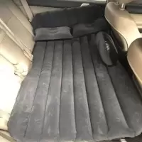 敬平通用车载充气床垫植绒PVC轿车/SUV/面包车后排座汽车旅行多用床垫 黑色直纹护头款植绒PVC+条墩 送泵+2枕+ 