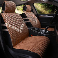 敬平2020新款纯手编冰丝汽车坐垫夏季凉垫夏天透气车垫子四季通用座套 君临天下-浅咖啡色 平