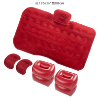 敬平车载充气床睡觉旅行床垫 轿车SUV车内后排后座睡垫气垫床汽车用品 [储物墩+侧档]红色 平