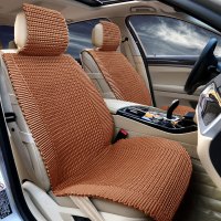 敬平手编冰丝汽车坐垫单片四季通用座椅垫凉席车垫套夏季汽车座套凉垫 静雅卡宴黄 平