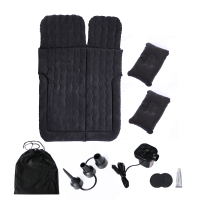 敬平车载充气床垫 SUV后备箱专用气垫床轿车后排通用睡垫汽车用旅行床 波浪豹纹黑绒+电泵+2枕+子+修补 可4/6分  