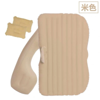 敬平车载垫汽车后排睡垫轿车后座气垫床SUV通用车内睡觉旅行床 米色标准款[侧档+直条纹]*(舒 适植绒)漏气包换 平