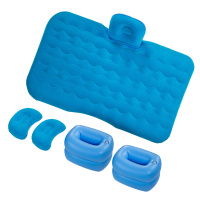 敬平车载充气床汽车中后排睡垫旅行床气垫床轿车SUV车内后座睡觉床垫 标准款蓝色带儿童档送2个头枕+2只储物脚墩+充气套 