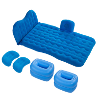 敬平车载充气床汽车中后排睡垫旅行床气垫床轿车SUV车内后座睡觉床垫 豪华款蓝色带儿童档送2个头枕+脚垫+护头档+充气工 