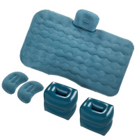 敬平车载充气床轿车后排座折叠旅行床SUV汽车睡觉自驾游睡垫气垫 波浪纹无护头植绒-墨绿色 平