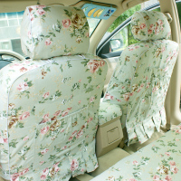 敬平棉布汽车座套全包布艺四季通用福克斯卡罗拉polo英朗坐垫套座椅套 编号041-绿底小碎花 平