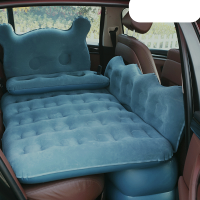 敬平车载充气床汽车床垫后排睡垫旅行床车垫后排充气垫气垫床便携车用 [漏气包换](波浪纹+大双档)+亲肤植绒-天蓝-T2 
