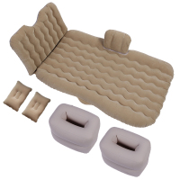 敬平车载充气床车用后座气垫通用型汽车后排睡觉旅行垫子儿童休息床垫 米色 护头档加厚植绒款 平