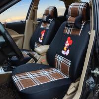 新老款笨笨长安奔奔迷你mini专用亚麻汽车坐垫座套四季通用全包围 亚麻咖啡米奇