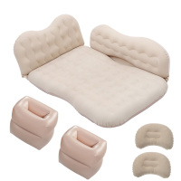 敬平宝马3系5系6系GT汽车内后座旅行睡觉气垫床垫车载充气床车用用品 双档护头款-米色(植绒) 平