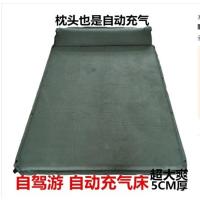 敬平车载自动充气床垫越野suv专用气垫床后备箱旅行床后排车中床睡垫 平面双人限量版麂皮绒5厘米厚★军绿色[直边] 平