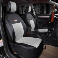 敬平汽车座套四季通用全包布艺 奇瑞q3 q6 夏利N3N5A+力帆320捷达座套 压花布A款黑灰 平坐垫