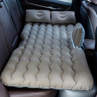 敬平车上后座车床车载充气床垫后排旅行床轿车汽车通用车内气垫睡垫 灰色有挡植绒款+头枕+收纳墩 平