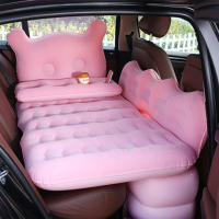敬平车载旅行床汽车后排睡觉垫气垫床suv轿车充气床车内睡觉 [粉色]亲肤卡通款 平