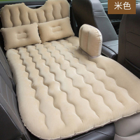敬平车载旅行床汽车后排睡觉垫气垫床suv轿车充气床车内睡觉 [米色]亲肤波浪款 平