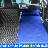 敬平汽车自动充气床车载旅行床垫SUV专用后排睡垫轿车后备箱通多功能2 豪华麂皮绒单人5厘米厚蓝色 平