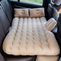 敬平五菱宏光s车载充气床垫汽车车上后排车内睡觉旅行床通用款气垫床 米色有挡植绒款+头枕+储物墩 平