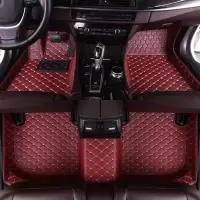 专用沃尔沃XC60 S60L S90 XC90 V40 S80L V60 s40全包围汽车脚垫 [单层全包围]绗绣酒红色