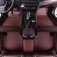 专用沃尔沃XC60 S60L S90 XC90 V40 S80L V60 s40全包围汽车脚垫 [单层全包围]绗绣咖啡色