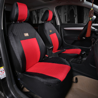 敬平吉利远景SUV金刚帝豪GS GL英伦瑞纳四季通用全包菠萝布汽车座套 棉布a款黑红 平坐垫