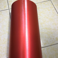 敬平汽车内饰贴纸 金属哑光拉丝电镀冰膜 中控台亚光贴膜碳纤维改色膜 拉丝冰膜红50cm*1米 平车贴