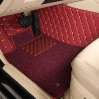 敬平汽车脚垫正主副驾驶前后排单个单片通用丝圈地毯脚踩垫防滑易清洗 红色+红色丝圈 平
