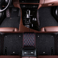 斯柯达柯珞克全包围脚垫豪华版汽车定制专用防滑地垫2019款2018款 脚垫[双层+丝圈-黑红色]