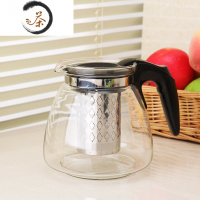 HAOYANGDAO大容量茶吧机专用保恒温耐热加厚玻璃花茶壶茶座茶具咖啡水壶套装茶具 菱形内胆黑色1100