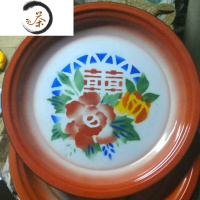 HAOYANGDAO老式搪瓷茶盘子家用菜盘大盘鸡盘鱼盘托盘铁盘瓷盘婚庆茶具专用盘茶具 40cm随机花