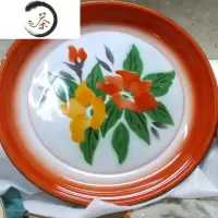 HAOYANGDAO老式搪瓷茶盘子家用菜盘大盘鸡盘鱼盘托盘铁盘瓷盘婚庆茶具专用盘茶具 45cm随机花