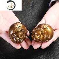 HAOYANGDAO金猪纳福迷你变色可养茶宠招财摆件茶桌茶盘茶台茶玩物精品小物件茶具 棕金色