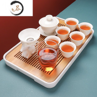 HAOYANGDAO功夫茶具套装泡茶家用客厅陶瓷茶壶茶杯白瓷羊脂玉盖碗茶盘小型