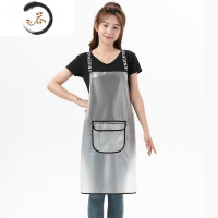 HAOYANGDAO围裙女防水防油厨房做饭水产宠物透明男无袖围腰定制印字ogo