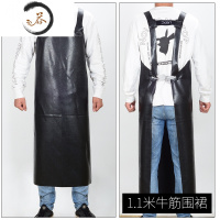 HAOYANGDAO牛筋围裙防水石材马甲水产大码加厚软皮食堂男女加长围腰工作