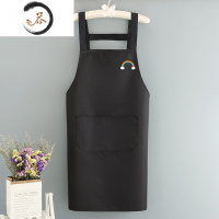 HAOYANGDAO时尚可爱防水防油厨房围裙纯色女工作服背带成人罩衣男士定制印字