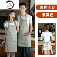 HAOYANGDAO帆布围裙定制工作服印ogo发廊美发店烫染技师男士理发师防水