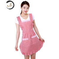 HAOYANGDAO大人防水围裙女棉布家用厨房做饭背带式韩版时尚餐厅工作防油罩衣