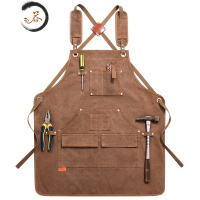 HAOYANGDAO欧美风围裙时尚园艺男士耐磨防水定制ogo花艺理发师牛仔工作服女