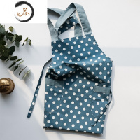 HAOYANGDAO厨房围裙韩版时尚小清新条纹简约围裙背带奶茶店工作服罩衣