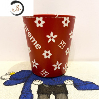 HAOYANGDAO网红潮流卡通可爱化妆台书桌小号迷你桌面垃圾桶汽车用收纳桶皮革