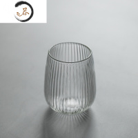 HAOYANGDAO 密棱果汁杯玻璃杯 北欧风酒杯竖纹高脚玻璃茶杯透明水杯子 3号锦瑟杯
