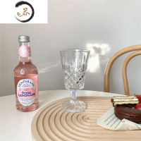 HAOYANGDAOins风透明玻璃高脚杯 浮雕简约红酒杯香槟冷饮杯果汁洋酒水杯子 B款浮雕杯