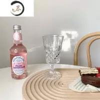 HAOYANGDAOins风透明玻璃高脚杯 浮雕简约红酒杯香槟冷饮杯果汁洋酒水杯子 B款浮雕杯