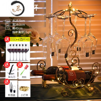 HAOYANGDAO红酒杯套装醒酒器欧式红酒架家用奢华葡萄酒杯水晶玻璃高脚杯酒具 ❤水晶❤[带满天星灯]奢华水晶杯6只+