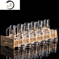 HAOYANGDAO12只白酒杯一壶一杯水晶玻璃高脚杯小酒杯口杯家用分酒器酒具套装 12生肖100毫升分酒器+杯架(不含