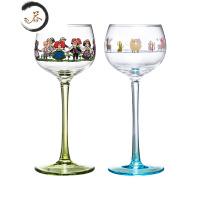 HAOYANGDAO阿尔萨斯高脚杯高颜值小众卡通可爱玻璃少女果酒杯送闺蜜生日礼盒 阿尔萨斯小人杯+羊驼杯