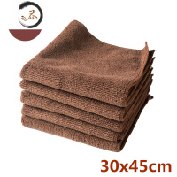 HAOYANGDAO咖啡厅无毛易清洁抹布吧台吸水擦桌子玻璃布奶茶店棕色小毛巾家用 QMK-002(咖啡色,5条 30x4