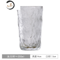 HAOYANGDAO网红日式水晶锤纹威士忌酒杯小茶杯家用饮料水杯子白酒梅酒 冰川高杯无盒x1