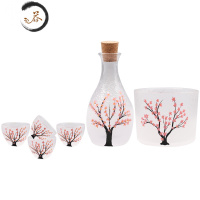 HAOYANGDAO玻璃日式清酒壶樱花酒具套装烫酒温酒壶家用小白酒杯烧酒壶 一壶4杯+酒缸